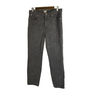J Crew Vintage Straight High Rise Corduroy Pants Womens Sz 30 Gray AB651